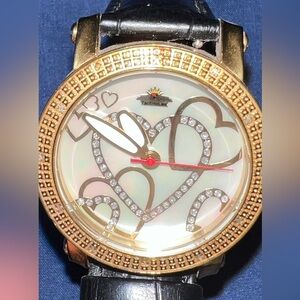 TechnoLex diamond pave hearts watch RARE Vintage​